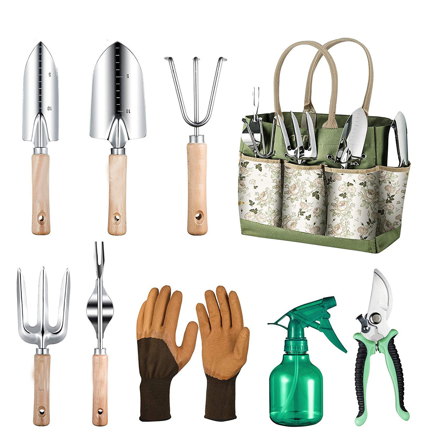 Gardening Tools Women - Outil de jardinage 9 pièces avec