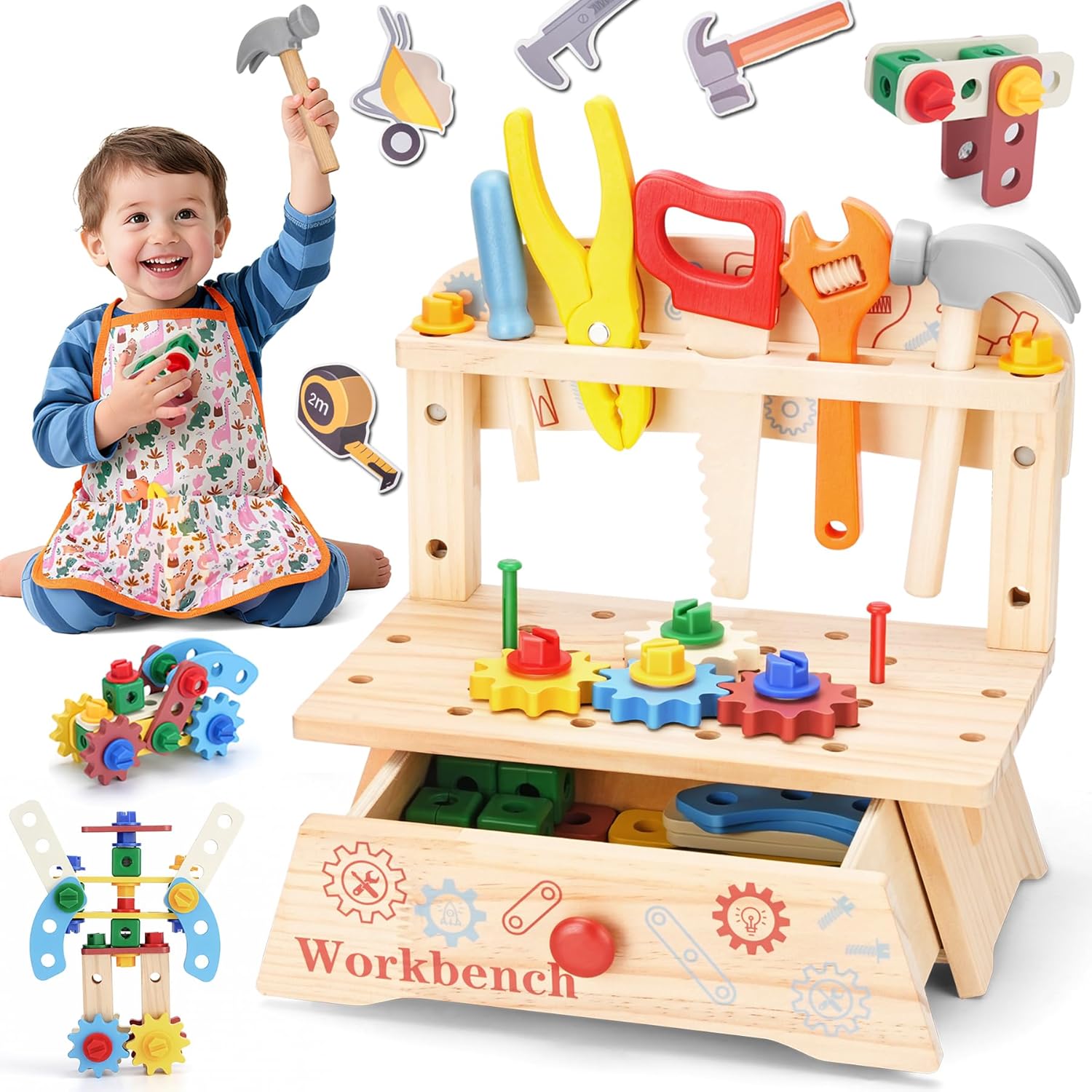 Gardening Tools For Toddlers - Banc à outils en bois pour