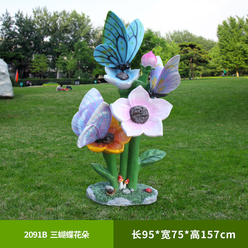 Gardening Tools Photo - Sculpture extérieure papillon et fleurs, décoration